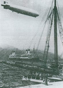 Zeppelin 1927 über Santa Cruz de Tenerife